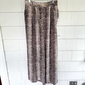 Zimmermann Snakeskin Pattern Silk Wide Leg High Rise Pants size 6